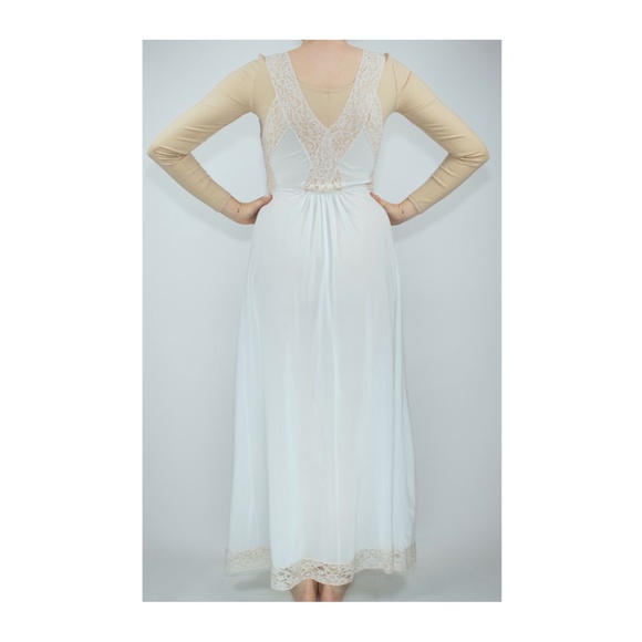 Vintage Lingerie Pale Blue Lace Maxi Slip Dress - Picture 3 of 4